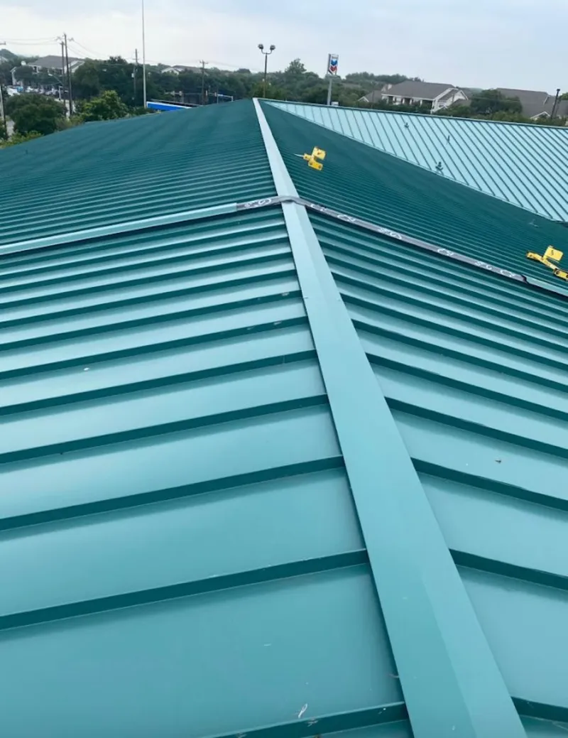 Green commercial metal roof ridge and valley for Metal Roof Repair in Maitland